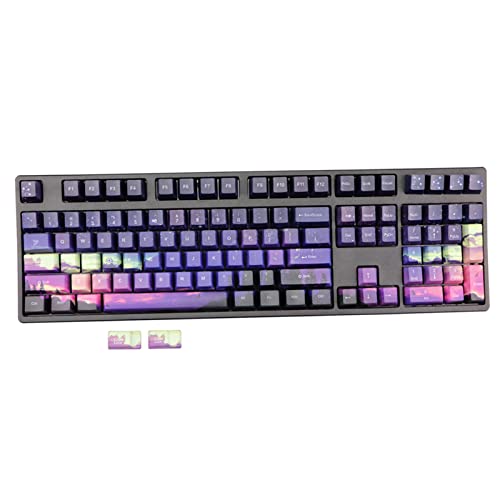 Kaohxzklcn Dawn-Light Theme OEM-Tastenkappen, 110 Tasten, 71 Tasten, dick, Pbt fünfseitig, Sublimationstastenkappen-Set für mechanische Tastatur, DIY, 110 Stück Tastenkappen, Neuheit DYE SUB von Kaohxzklcn