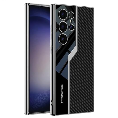 KarFRi Leder Hülle für Samsung Galaxy S24 Ultra/S24 Plus/S24, Ultradünne Galvanisierte Handyhülle mit KameraSchutz Hochwertige Business Hülle,Black2,S24 Ultra von KarFRi