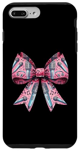 Kokette Schleife Karaoke Sänger Mikrofon Muster Mädchen Mama Rosa Hülle für iPhone 7 Plus/8 Plus von Karaoke Singer Coquette Aesthetic Women Gifts