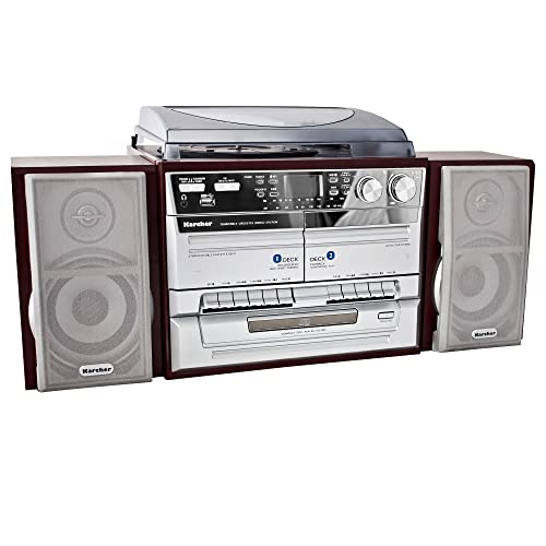 Karcher KA 320 Kompaktanlage (CD-Player, Kassettenspieler, Schallplattenspieler, USB, Radio, Fernbedienung) von Karcher