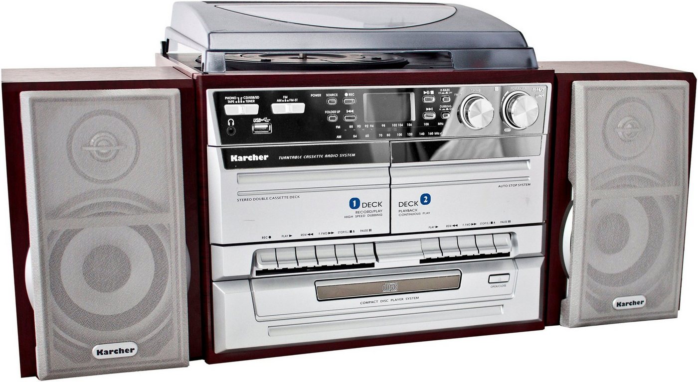 Karcher KA 320 Stereoanlage (AM-Tuner, FM-Tuner, 4 W, CD-Player, USB Anschluss, MP3-Wiedergabe, Line-Out, Kopfhörerausgang) von Karcher