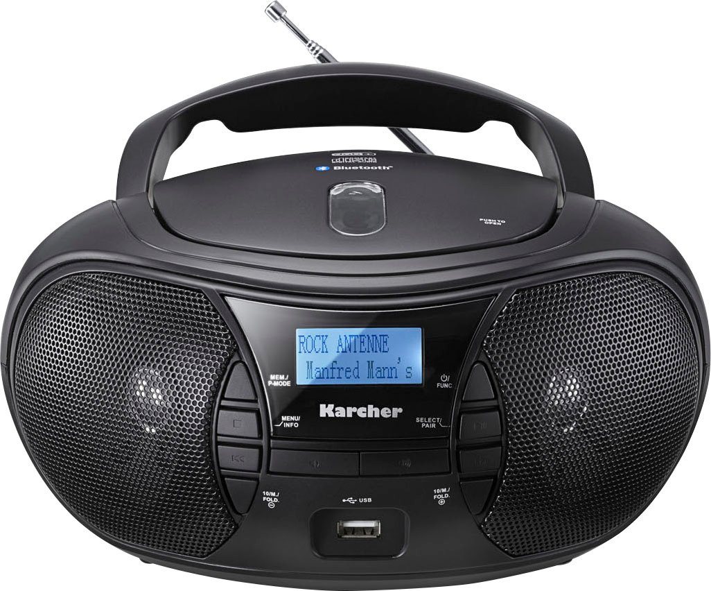 Karcher RR 5028D Boombox (Digitalradio (DAB), FM-Tuner, UKW mit RDS, 3,2 W, CD-Player, USB-Anschluss für MP3-Wiedergabe, Bluetooth) von Karcher