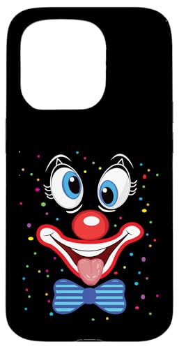 Hülle für iPhone 15 Pro Karnevalskostüm Fasching Kostüm Lustige Clown Konfetti von Karneval Faschingskostüm Clown Kostüm Gesicht