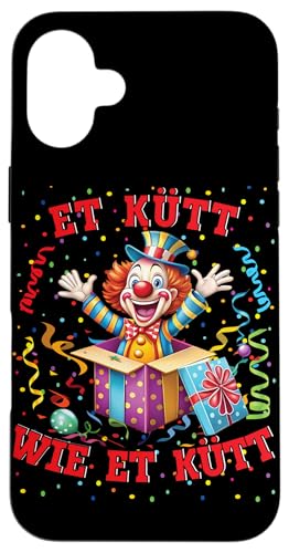 Hülle für iPhone 16 Plus Clown Köln Et Kütt Wie Et Kütt Kölsch Karnevalskostüm Clowns von Karneval Faschingskostüm Clown Kostüm Gesicht