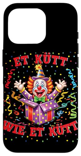 Hülle für iPhone 16 Pro Clown Köln Et Kütt Wie Et Kütt Kölsch Karnevalskostüm Clowns von Karneval Faschingskostüm Clown Kostüm Gesicht