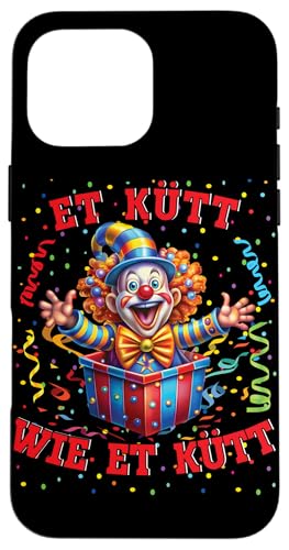 Hülle für iPhone 16 Pro Max Clown Köln Et Kütt Wie Et Kütt Kölsch Karnevalskostüm Clowns von Karneval Faschingskostüm Clown Kostüm Gesicht