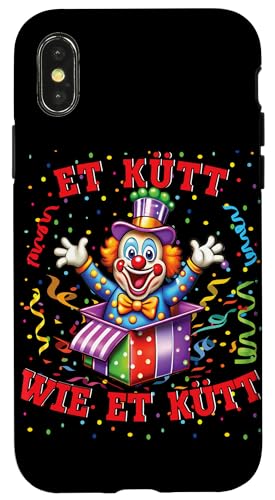 Hülle für iPhone X/XS Clown Köln Et Kütt Wie Et Kütt Kölsch Karnevalskostüm Clowns von Karneval Faschingskostüm Clown Kostüm Gesicht