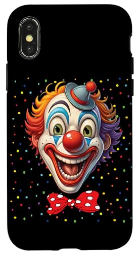 Hülle für iPhone X/XS Karnevalskostüm Fasching Kostüm Lustige Clown Konfetti von Karneval Faschingskostüm Clown Kostüm Gesicht