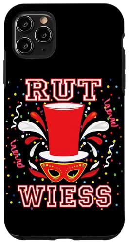 Hülle für iPhone 11 Pro Max Köln Rut und Wiess Rot Weiss Karnevalskostüm Clown Kostüm von Karneval Kostüm Fasching Köln Damen und Herren