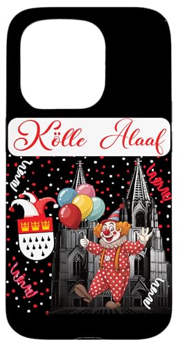 Hülle für iPhone 15 Pro Köln Rut und Wiess Kölner Dom Karnevalskostüm Clown Kostüm von Karneval Kostüm Fasching Köln Damen und Herren