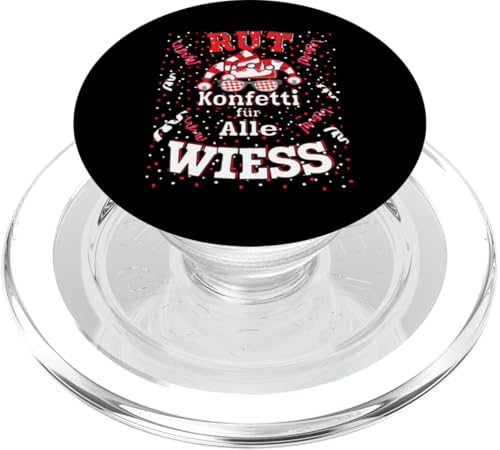 Köln Rut und Wiess Rot Weiss Karneval Kölsch Konfetti Herzen PopSockets PopGrip für MagSafe von Karneval Kostüm Fasching Köln Damen und Herren