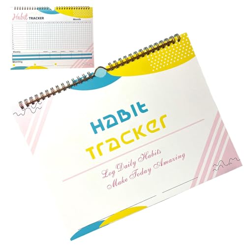 Spiralbindungs-Gewohnheitskalender, Habit Tracker-Planer - Habits Tracker Tagebuchplaner mit Spiralbindung | Undatierter Habit-Tracker-Planer für Gesundheit, Fitness und Finanzen von Kasmole