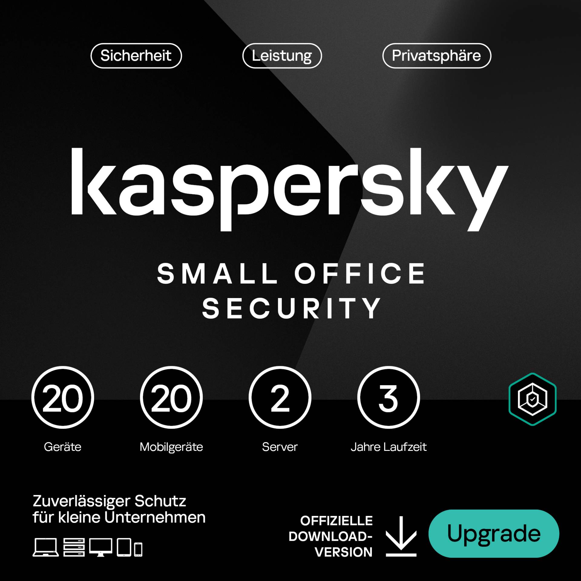 Kaspersky Small Office Security [20 Geräte - 3 Jahre] Renewal 20 Geräte + 20 Mobilgeräte + 2 Dateiserver - 3 Jahre von Kaspersky