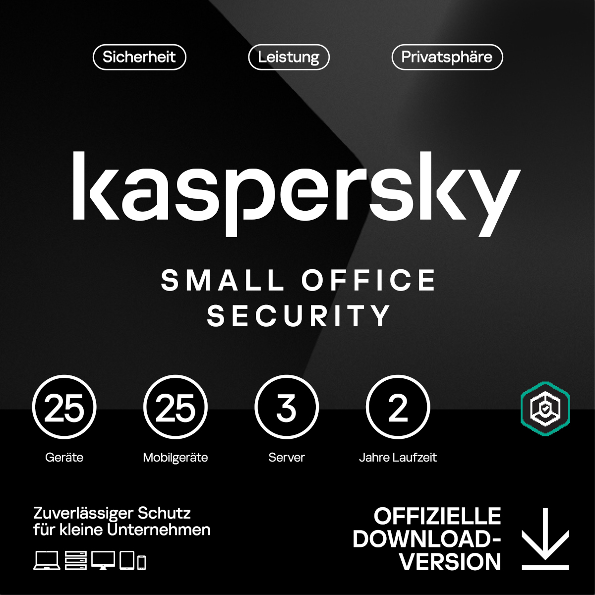 Kaspersky Small Office Security [25 Geräte - 2 Jahre] Base 25 Geräte + 25 Mobilgeräte + 3 Dateiserver - 2 Jahre von Kaspersky