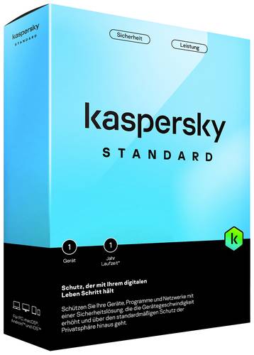 Kaspersky Standard Anti-Virus Jahreslizenz, 1 Lizenz Windows, Mac, Android, iOS Antivirus von Kaspersky