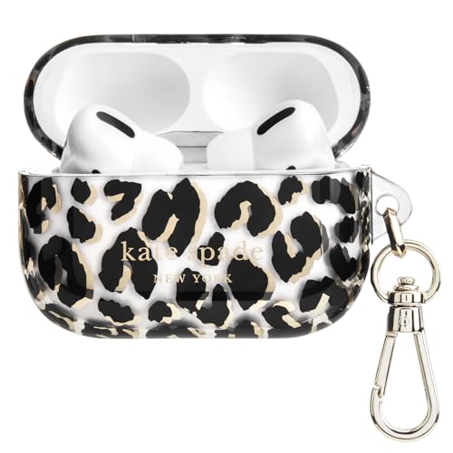 kate spade new york AirPods Pro Schutzhülle mit Schlüsselanhänger - City Leopard Kompatibel mit AirPods Pro 2nd / 1st Generation von Kate Spade New York