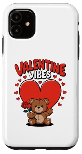 Hülle für iPhone 11 Teddy Bär mit Herz zum Valentinstag Valentine Vibes von Kattos - Valentinstag