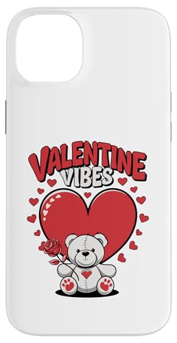 Hülle für iPhone 14 Plus Teddy Bär mit Herz zum Valentinstag Valentine Vibes von Kattos - Valentinstag