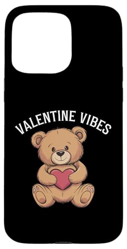 Hülle für iPhone 15 Pro Max Teddy Bär mit Herz zum Valentinstag Valentine Vibes von Kattos - Valentinstag