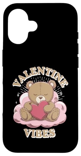 Hülle für iPhone 16 Teddy Bär mit Herz zum Valentinstag Valentine Vibes von Kattos - Valentinstag