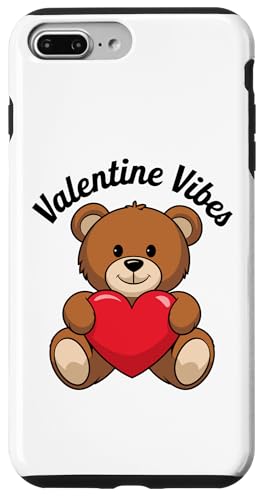 Hülle für iPhone 7 Plus/8 Plus Teddy Bär mit Herz zum Valentinstag Valentine Vibes von Kattos - Valentinstag