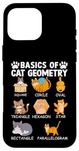 Basic Of Cat Geometry Mathe Katze Hülle für iPhone 16 Pro Max von Katze Geometrie Mathematik Lehrer Schule Katzen