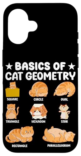 Basic Of Cat Geometry Mathe Katze Hülle für iPhone 16 von Katze Geometrie Mathematik Lehrer Schule Katzen