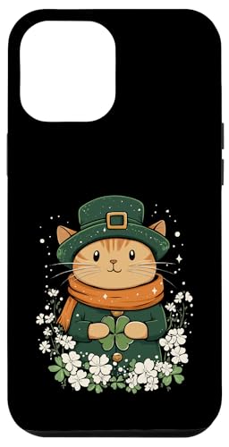 Hülle für iPhone 12 Pro Max Kleeblatt Deko Frauen Männer Kinder St Patricks Day Katze von Katze St Patricks Day Kostüm Irland Damen Herren