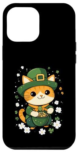 Hülle für iPhone 12 Pro Max Kleeblatt Deko Frauen Männer Kinder St Patricks Day Katze von Katze St Patricks Day Kostüm Irland Damen Herren