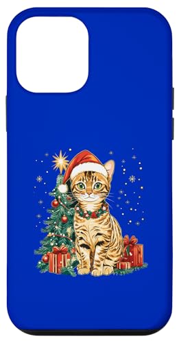 Hülle für iPhone 12 mini Weihnachtskatze mit Weihnachtsmütze - Ocicat Katze von Katzen Weihnachten Kater Design Shop