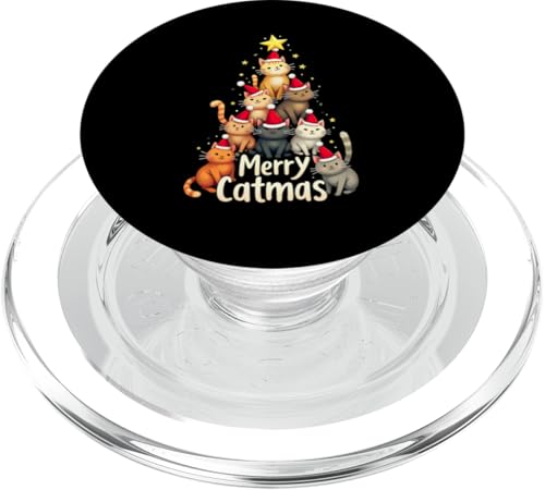 Katzen Weihnachtsbaum Merry Catmas Weihnachten Katze PopSockets PopGrip für MagSafe von Katzen Weihnachten Merry Catmas Shop