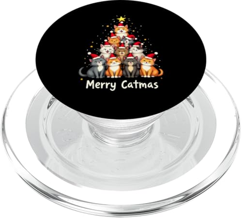 Katzen Weihnachtsbaum Merry Catmas Weihnachten Katze PopSockets PopGrip für MagSafe von Katzen Weihnachten Merry Catmas Shop