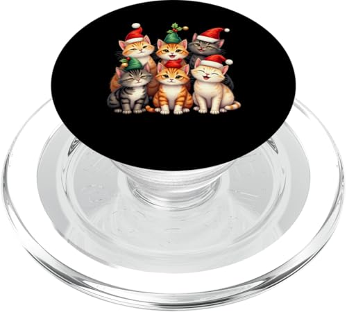 Süße Katzen Am Singen Musik Mädchen Damen Weihnachten Katze PopSockets PopGrip für MagSafe von Katzen Weihnachten Merry Catmas Shop