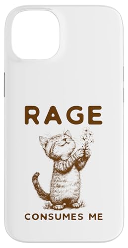 Rage Consumes Me Lustiges Katzen Niedliche Katze mit Blumen Hülle für iPhone 14 Plus von Katzenbesitzer Katzen Spruch Grafik Herren Damen