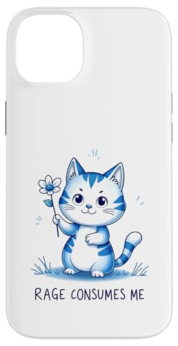 Rage Consumes Me Lustiges Katzen Niedliche Katze mit Blumen Hülle für iPhone 14 Plus von Katzenbesitzer Katzen Spruch Grafik Herren Damen