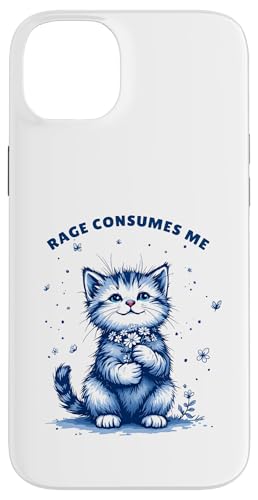 Rage Consumes Me Lustiges Katzen Niedliche Katze mit Blumen Hülle für iPhone 14 Plus von Katzenbesitzer Katzen Spruch Grafik Herren Damen