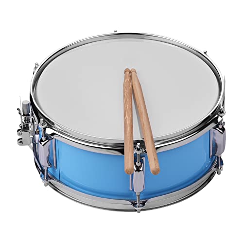 12-Zoll-Snare-Drum-Kopf, Drumsticks, Schultergurt, Trommelschlüssel, Studentenband, Tragbar, Solide Pappelschale, 5 Farboptionen (Hellblau) von Kavolet