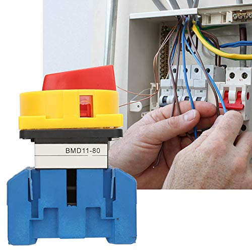 80A/100A Lastschutzschalter, 3-poliger Drehnocken, Ein-Aus-Schalter für Maschinen, Hohe Festigkeit, Lange Lebensdauer (80A) von Kavolet