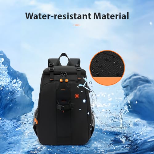 Kamerarucksack, Leichte DSLR-Tasche, Wasserfester Fotorucksack mit USB-Ladeanschluss für Outdoor-Reisen von Kavolet