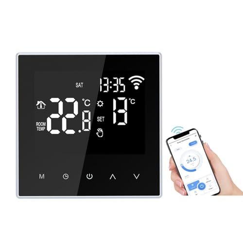 Kavolet Thermostat WLAN 16A für elektrische Heizung, Intelligenter Thermostat, WLAN Raumthermostat, Raumtemperaturregler, Digitale Temperatursteuerung, APP Steuerung, Wochenprogramm, LCD-Display von Kavolet