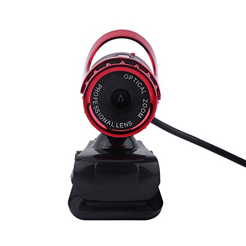 Kavolet USB 2.0 0,3 Mio. HD Webcam 360 Drehbarer Ständer mit Integriertem Mikrofon für PC-Videoanrufe (Rot) von Kavolet