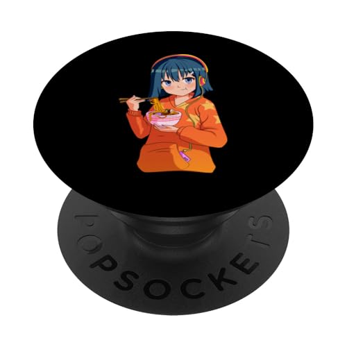 Nur ein Mädchen liebt Anime Ramen Kawaii Girl Anime PopSockets mit austauschbarem PopGrip von Kawaii Anime Girls Zajoo