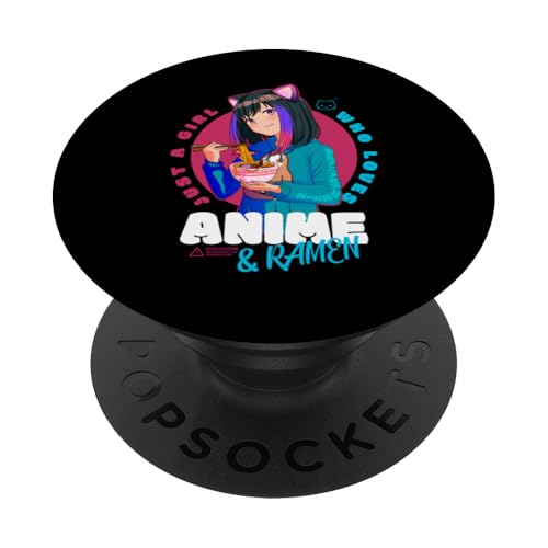 Nur ein Mädchen liebt Anime Ramen Kawaii Girl Anime PopSockets mit austauschbarem PopGrip von Kawaii Anime Girls Zajoo