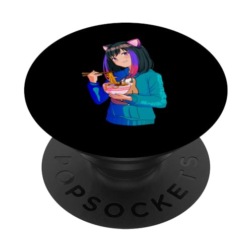 Nur ein Mädchen liebt Anime Ramen Kawaii Girl Anime PopSockets mit austauschbarem PopGrip von Kawaii Anime Girls Zajoo