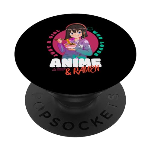 Nur ein Mädchen liebt Anime Ramen Kawaii Girl Anime PopSockets mit austauschbarem PopGrip von Kawaii Anime Girls Zajoo