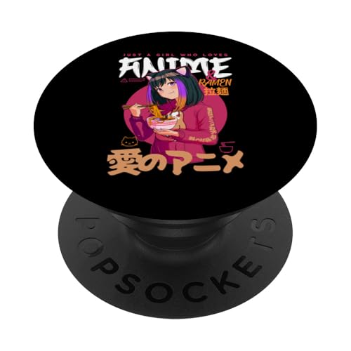 Nur ein Mädchen liebt Anime Ramen Kawaii Girl Anime PopSockets mit austauschbarem PopGrip von Kawaii Anime Girls Zajoo