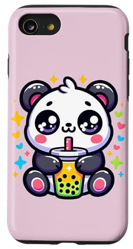 Hülle für iPhone SE (2020) / 7 / 8 Kawaii Panda trinkt Boba Bubble Tee Süß Anime für Kinder von Kawaii Chibi Panda Bear Bubble Tee Boba Outfits