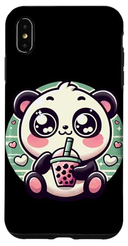 Hülle für iPhone XS Max Panda Kawaii Boba Bubble Tee Süß Anime für Kinder von Kawaii Chibi Panda Bear Bubble Tee Boba Outfits