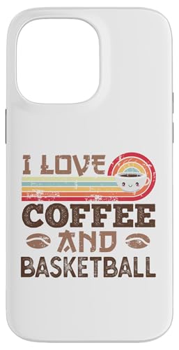 Hülle für iPhone 14 Pro Max Ich liebe Kaffee und Basketball Cute Kawaii von Kawaii Coffee Lover