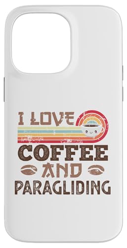 Hülle für iPhone 14 Pro Max Ich liebe Kaffee und Paragliding Cute Kawaii von Kawaii Coffee Lover